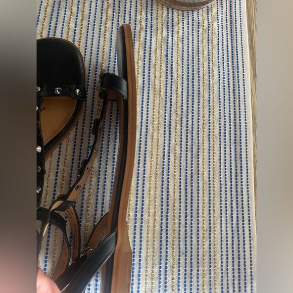 Coach Classic Sandal Strappy Open Toe Ankle Strap Navy Blue Studs  Women Sz 7.5B - Picture 14 of 16